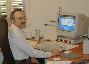author in his office, Nicosia, Cyprus, 2001
